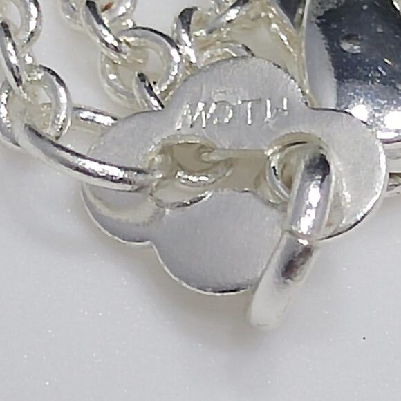 Marcasite Silver Plate Purple Rhinestone Necklace & Earrings, Made in Thailand - Picture 8 of 11